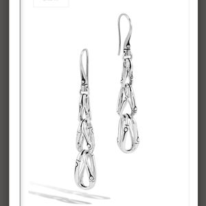 John Hardy sterling silver bamboo dangle earrings new